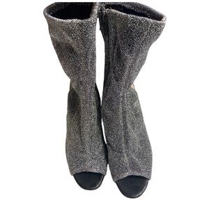 Aldo Open Toe Ankle Fashion Boots Silver